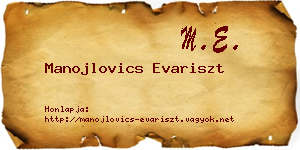 Manojlovics Evariszt névjegykártya